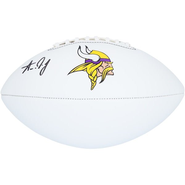 Aaron Jones Minnesota Vikings Autographed Fanatics Authentic Franklin White Panel Football - The Ballers Bank