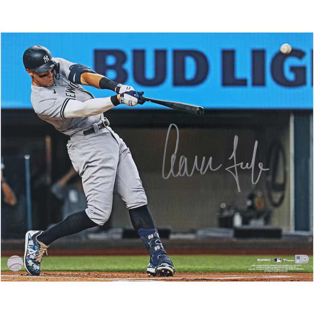 Aaron Judge's signed photograph of his record breaking 62nd homerun