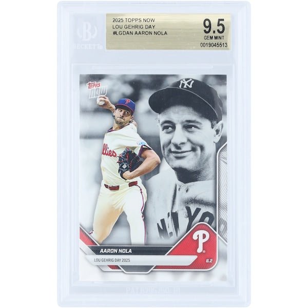 Aaron Nola Philadelphia Phillies 2025 Topps Now Lou Gehrig Day LGD - AN BGS Authenticated 9.5 Card - The Ballers Bank