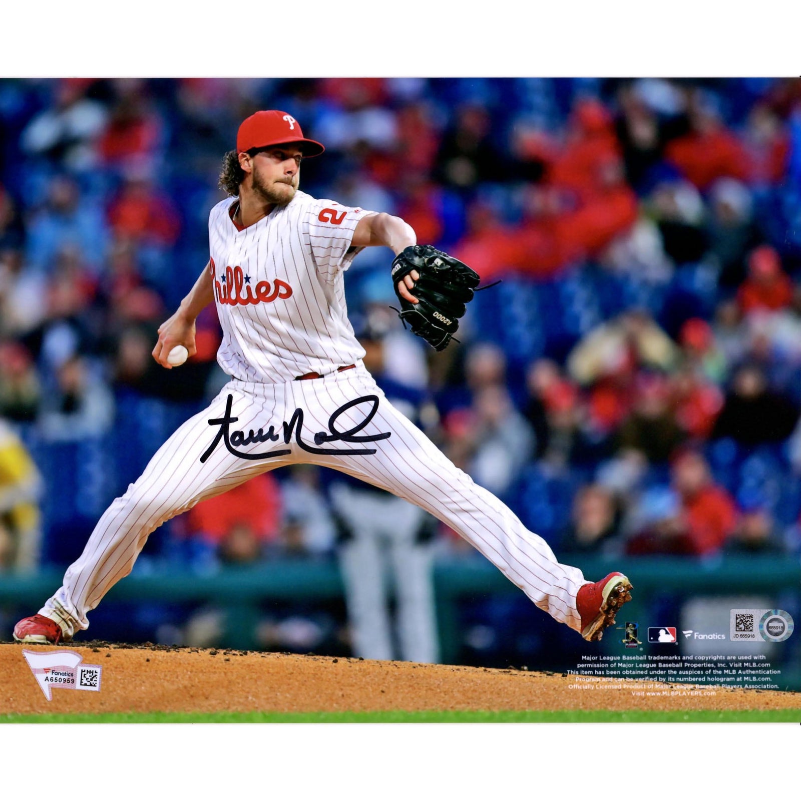Aaron Nola Philadelphia Phillies Fanatics Authentic Autographed 8" x 10" Leg Up Photograph - The Ballers Bank