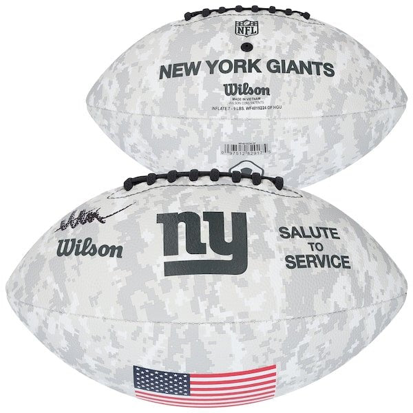 Abdul Carter New York Giants Autographed Fanatics Authentic Wilson 2024 Salute To Service Football - The Ballers Bank