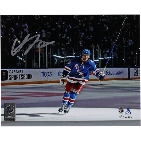Adam Fox New York Rangers Autographed Fanatics Authentic 8" x 10" Postgame Salute Photograph - The Ballers Bank
