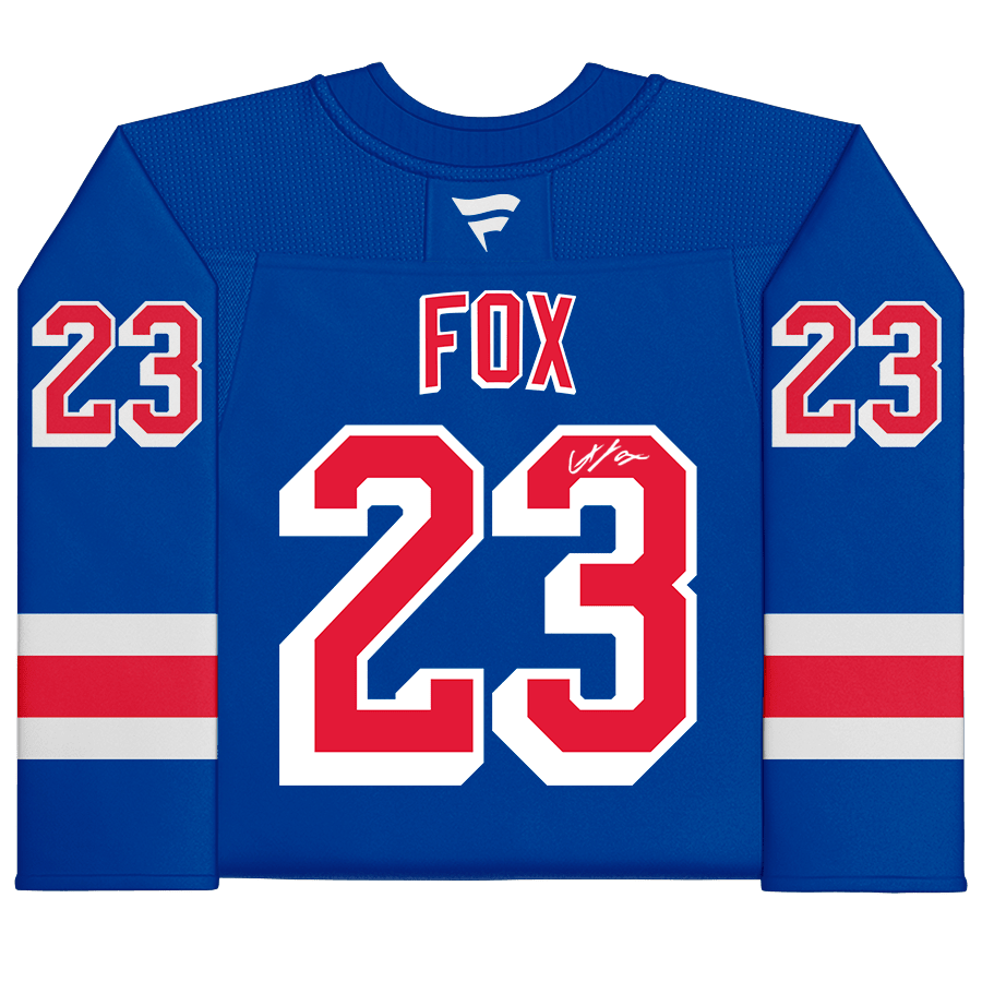 Adam Fox New York Rangers Autographed Fanatics Authentic Blue Fanatics Premium Jersey - The Ballers Bank