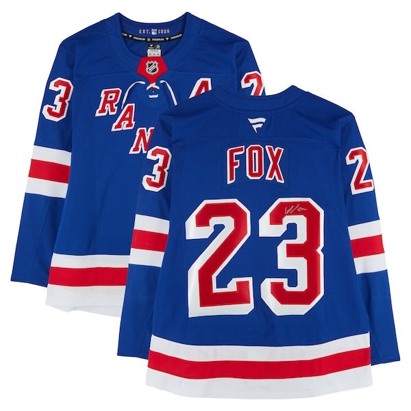 Adam Fox New York Rangers Autographed Fanatics Authentic Blue Fanatics Premium Jersey - The Ballers Bank