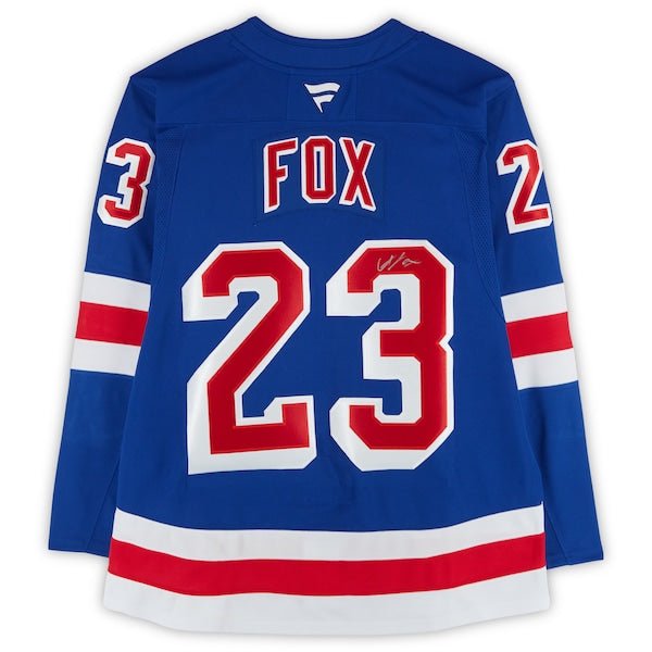 Adam Fox New York Rangers Autographed Fanatics Authentic Blue Fanatics Premium Jersey - The Ballers Bank