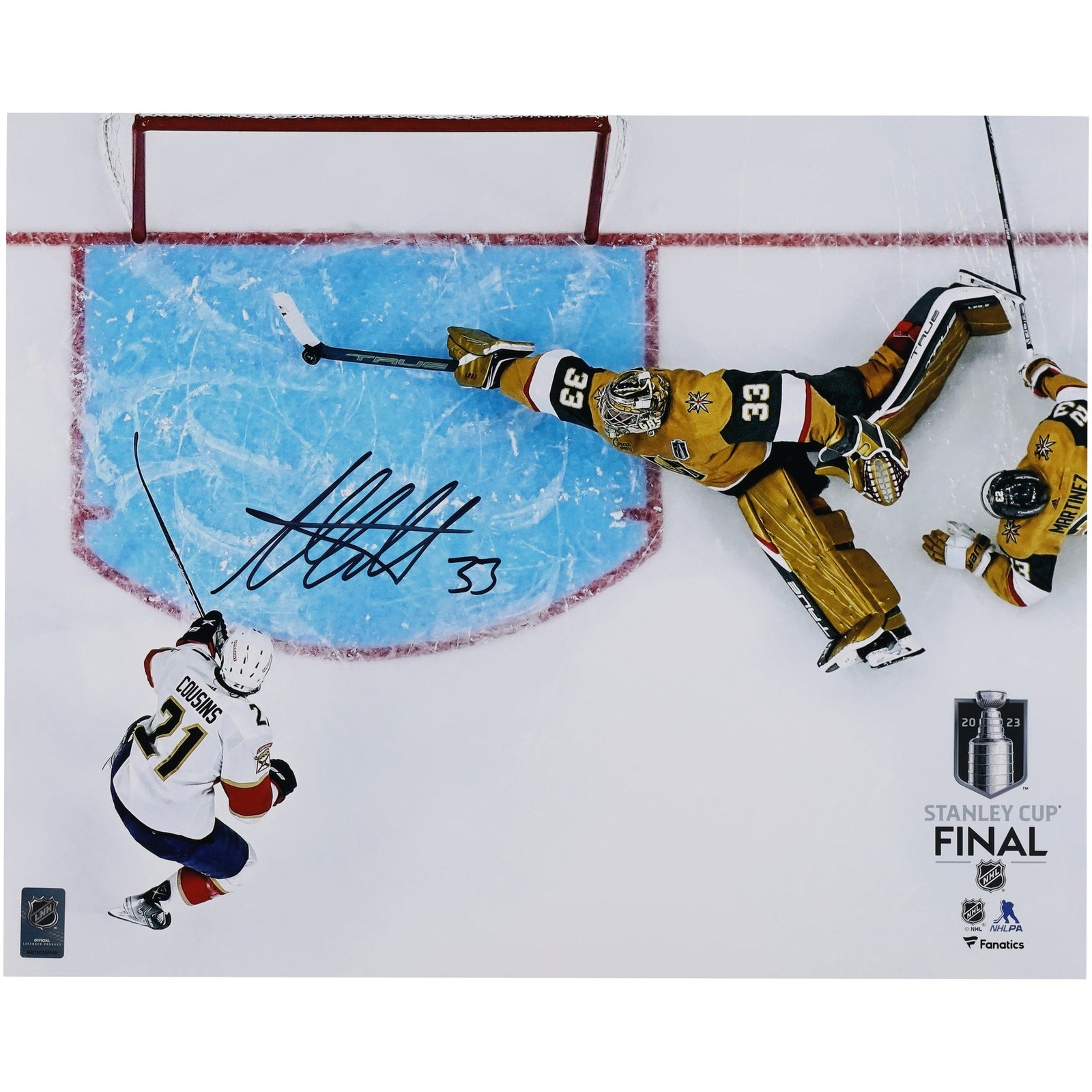 Adin Hill Vegas Golden Knights Autographed Fanatics Authentic 16" x 20" 2023 Stanley Cup Final Game One Save Photograph - The Ballers Bank