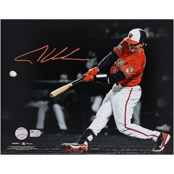 Adley Rutschman Baltimore Orioles Autographed Fanatics Authentic 11" x 14" Spotlight Photograph - The Ballers Bank