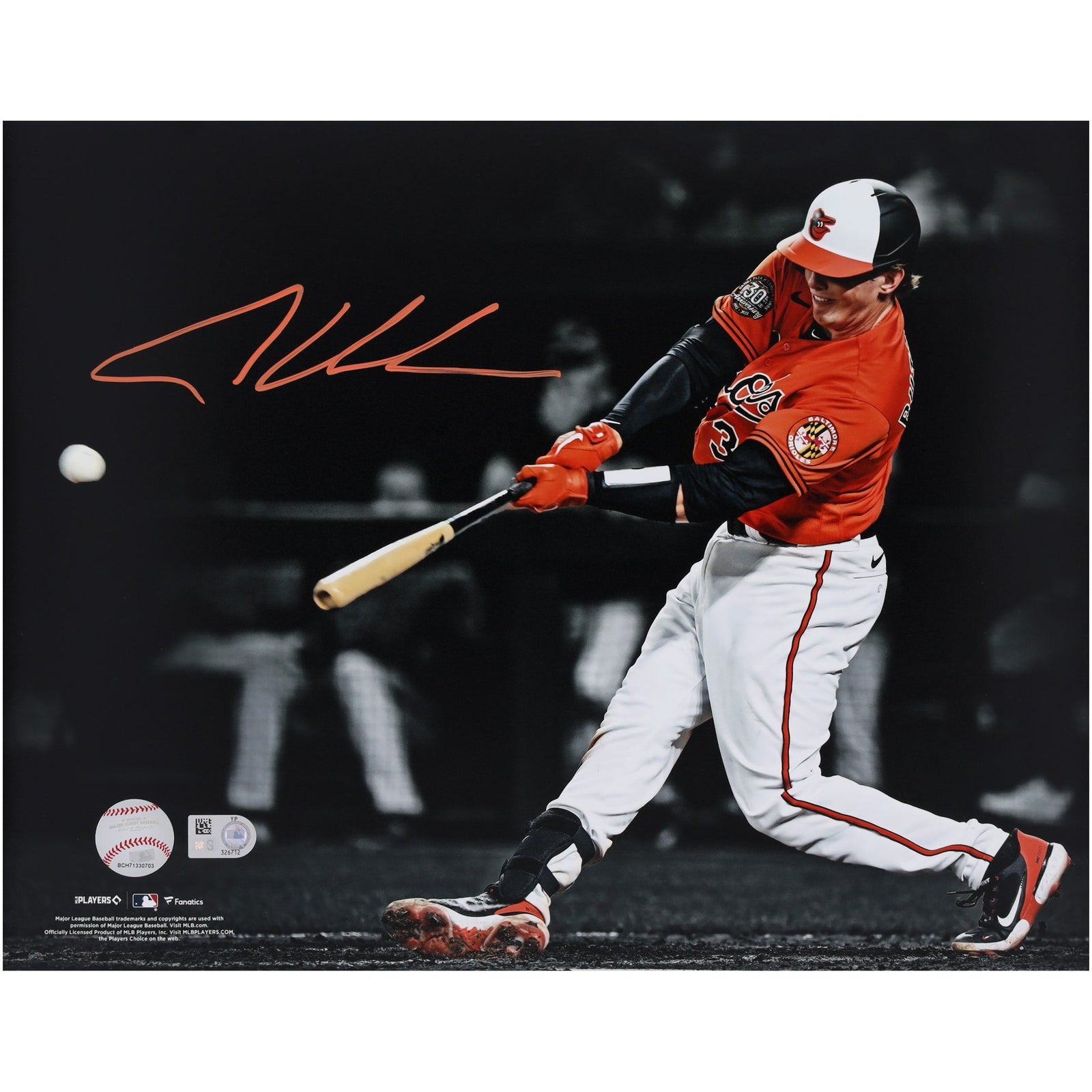 Adley Rutschman Baltimore Orioles Autographed Fanatics Authentic 11" x 14" Spotlight Photograph - The Ballers Bank