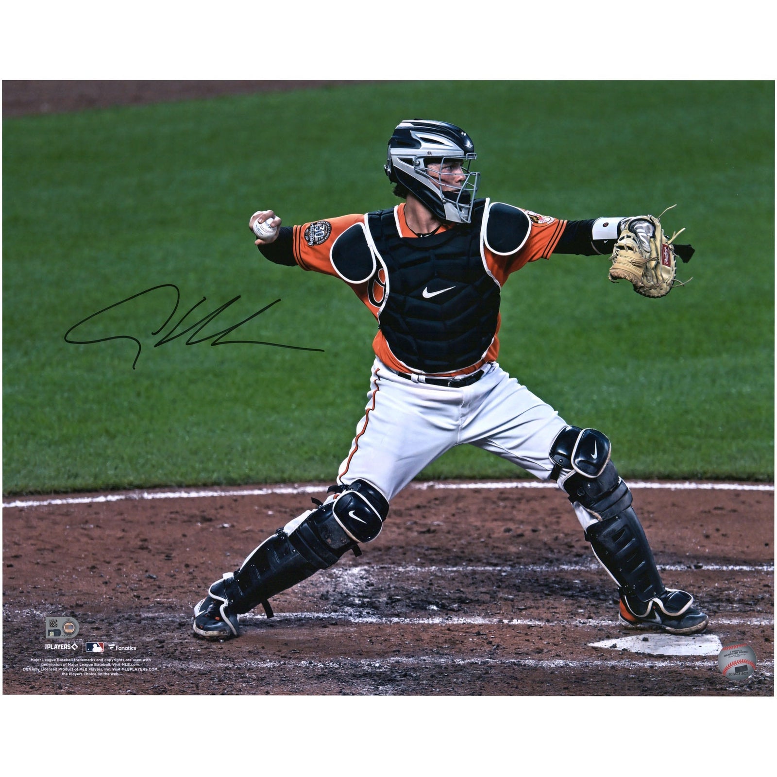 Adley Rutschman Baltimore Orioles Fanatics Authentic Autographed 16" x 20" Debut Catching Photograph - The Ballers Bank