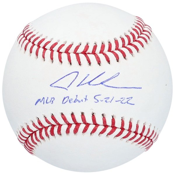 Adley Rutschman Baltimore Orioles Fanatics Authentic Autographed Baseball with "MLB Debut 5 - 21 - 22" Inscription - The Ballers Bank
