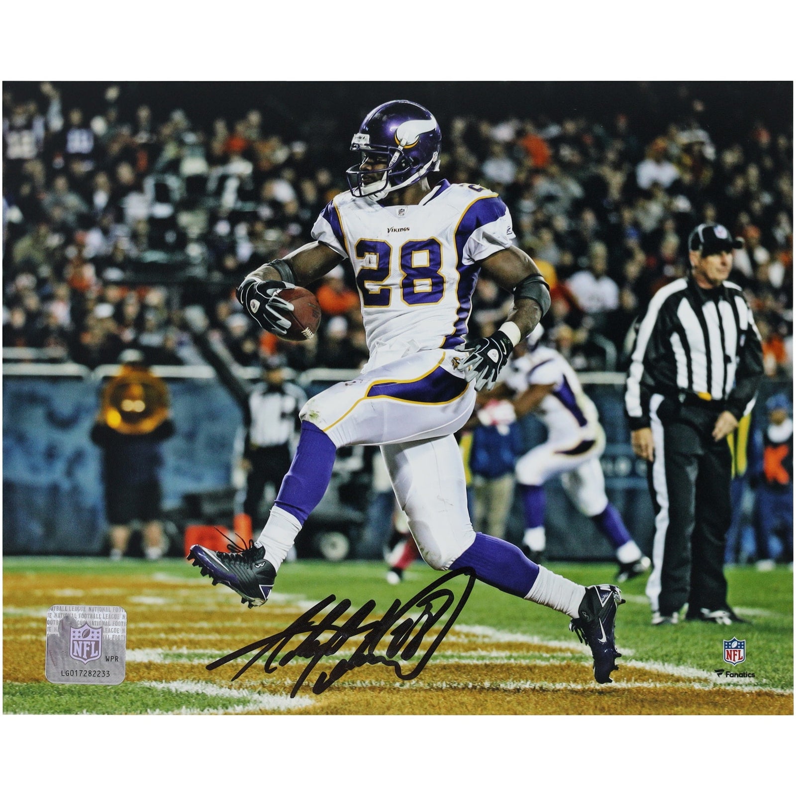 Adrian Peterson Minnesota Vikings Autographed Fanatics Authentic 8" x 10" High Step Touchdown Photograph - The Ballers Bank
