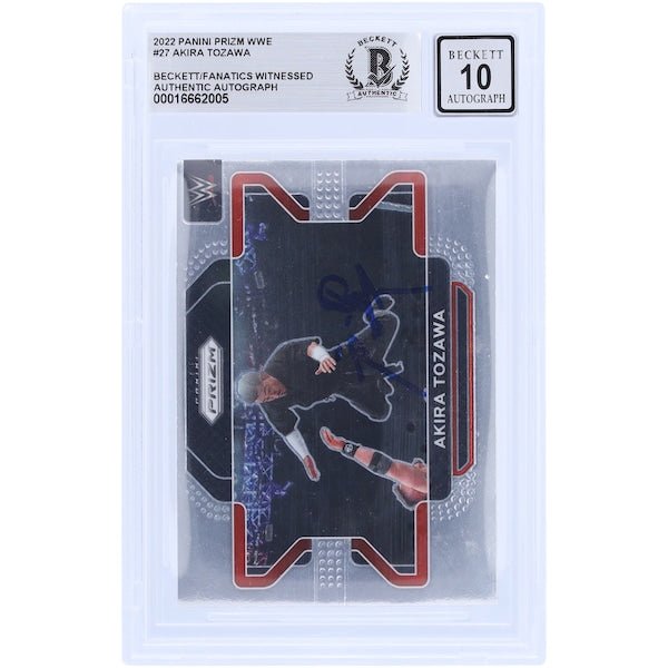 Akira Tozawa WWE Autographed 2022 Panini Prizm 27 Beckett Fanatics Witnessed Authenticated 10 Card - The Ballers Bank