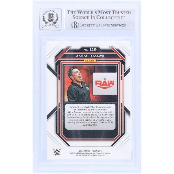 Akira Tozawa WWE Autographed 2023 Panini Prizm 129 Beckett Fanatics Witnessed Authenticated 10 Card - The Ballers Bank