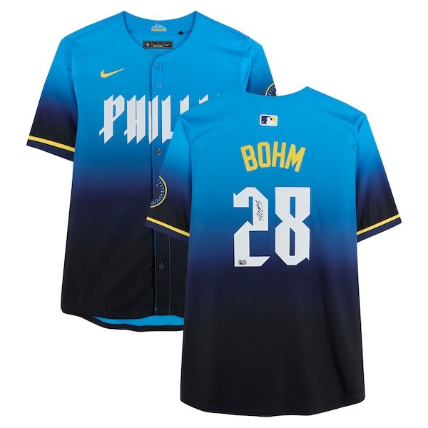 Alec Bohm Philadelphia Phillies Autographed Fanatics Authentic Light Blue City Connect Limited Jersey - The Ballers Bank