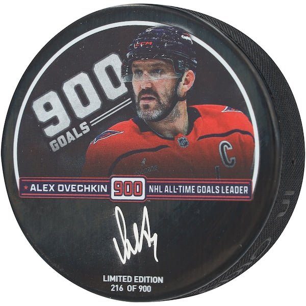 Alexander Ovechkin Washington Capitals Autographed Fanatics Authentic 900th Goal Hockey Puck - Limited Edition of 900 - The Ballers Bank