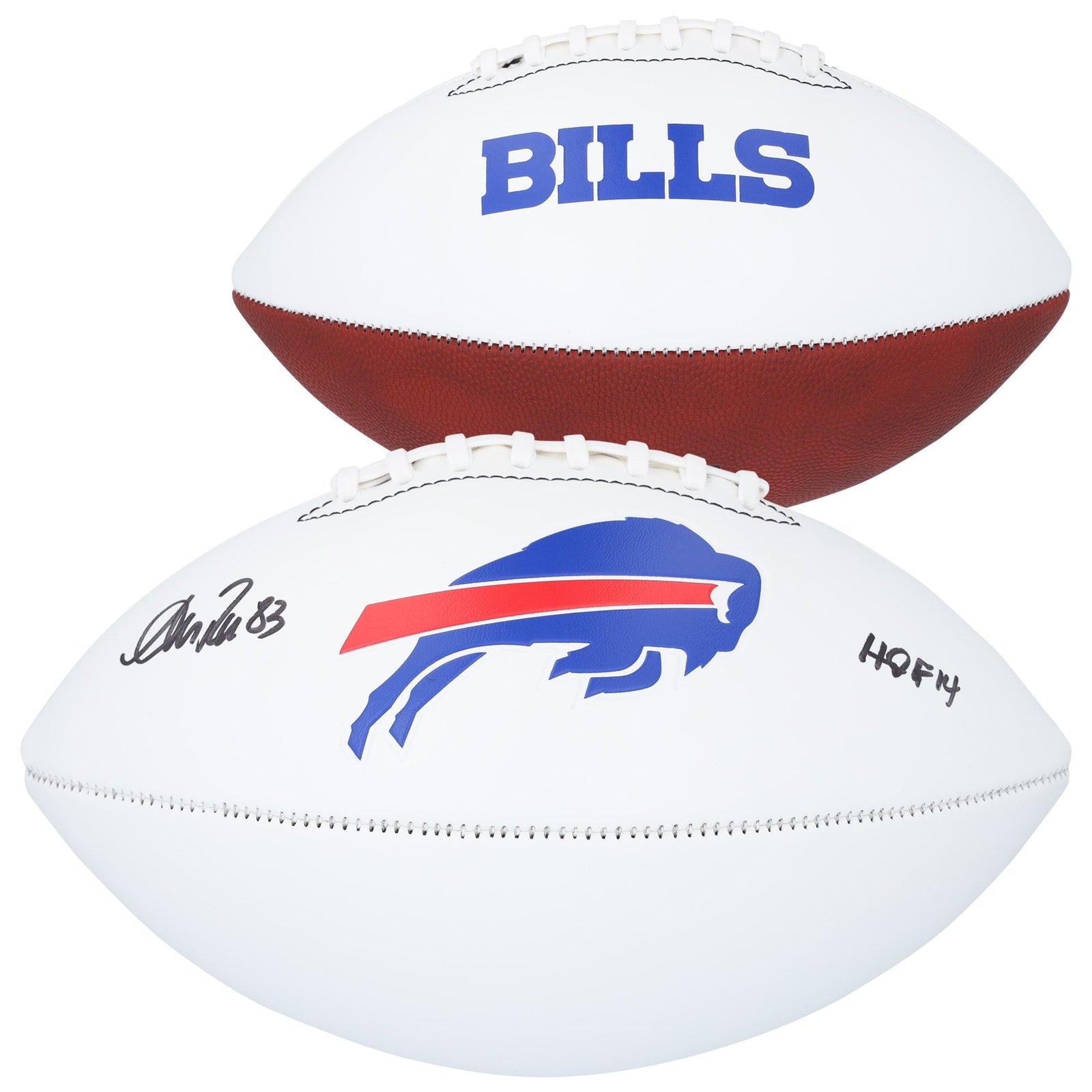 Andre Reed Buffalo Bills Autographed Fanatics Authentic Franklin White Panel Football with "HOF 14" Inscription - The Ballers Bank