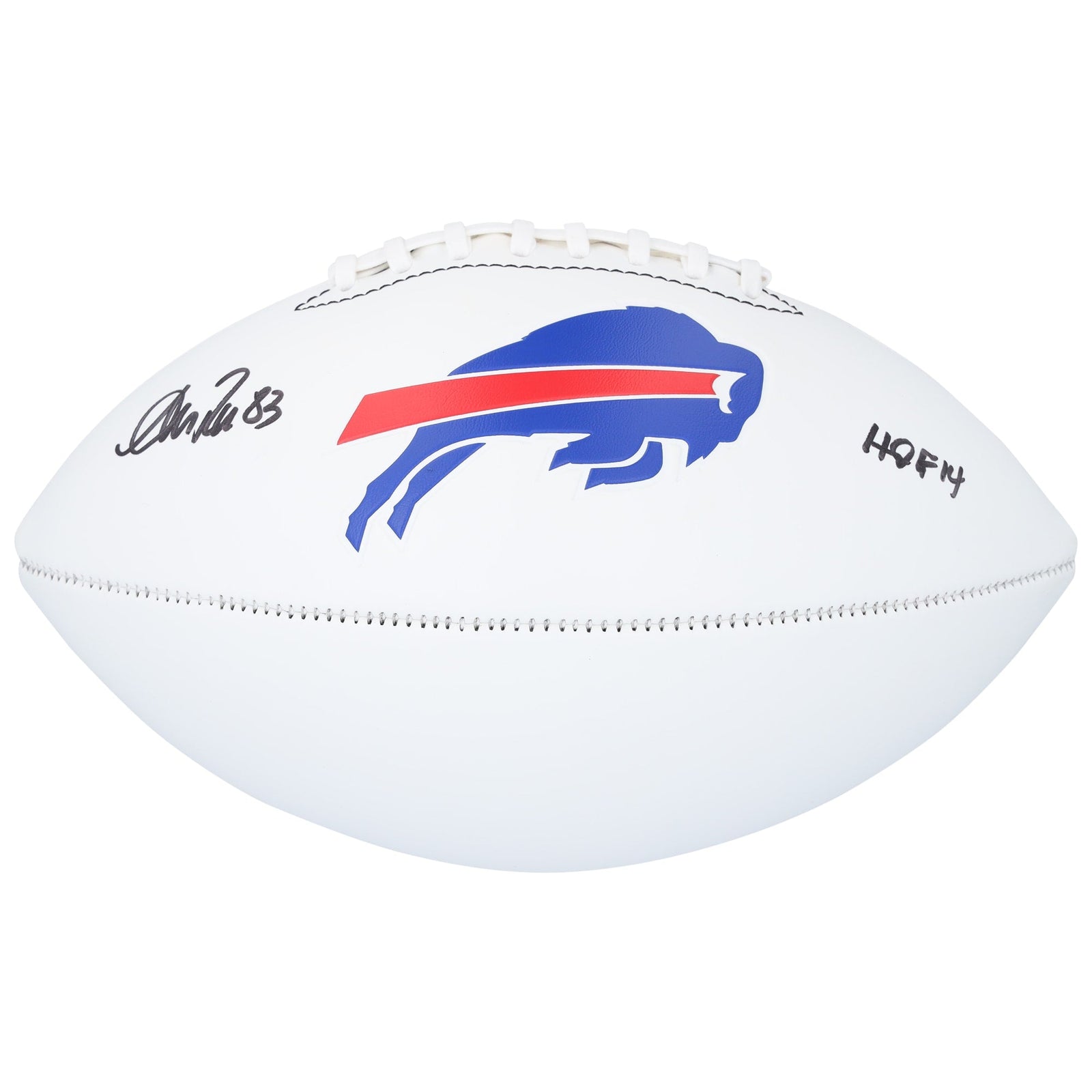 Andre Reed Buffalo Bills Autographed Fanatics Authentic Franklin White Panel Football with "HOF 14" Inscription - The Ballers Bank
