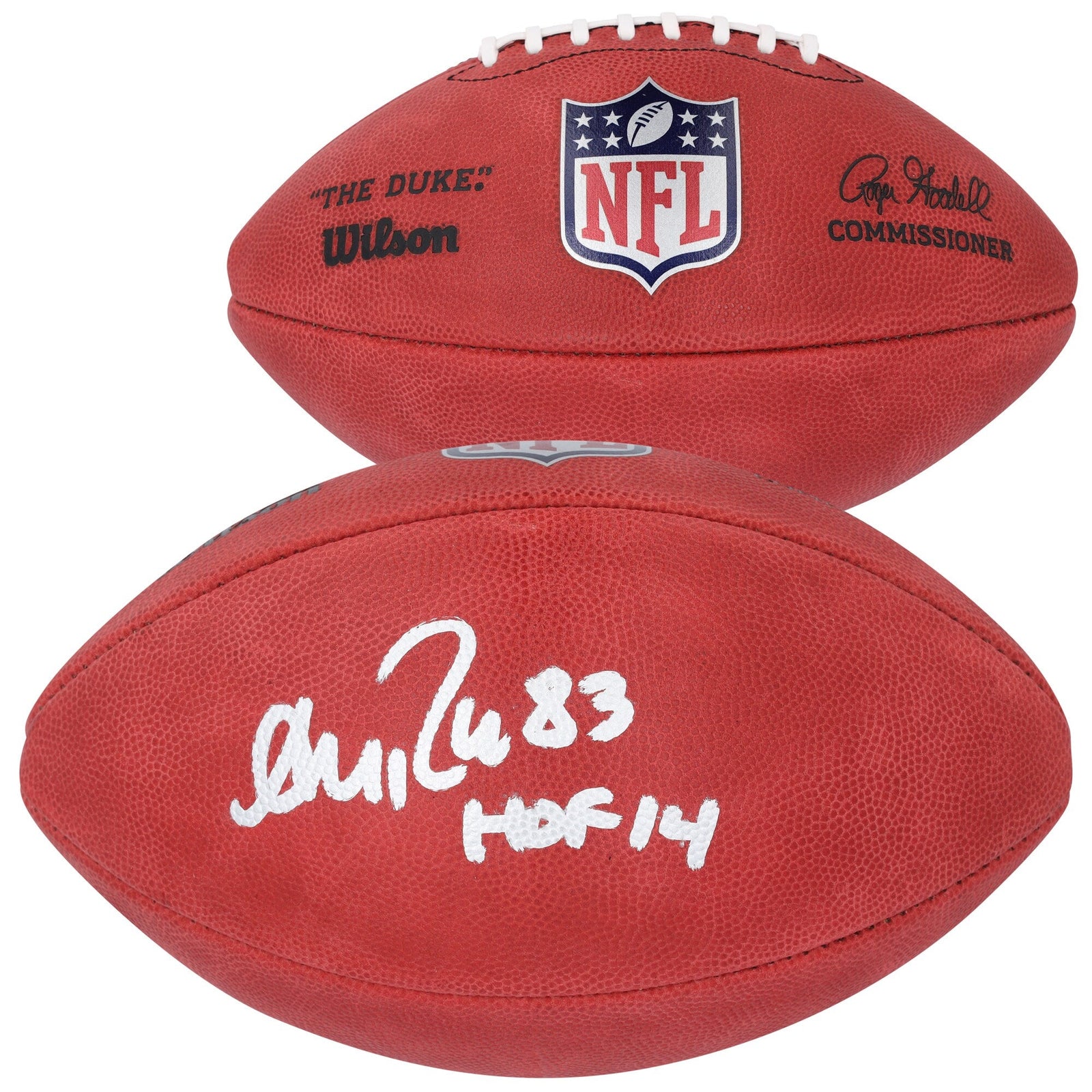 Andre Reed Buffalo Bills Autographed Fanatics Authentic Wilson Duke Full Color Football with "HOF 14" Inscription - The Ballers Bank