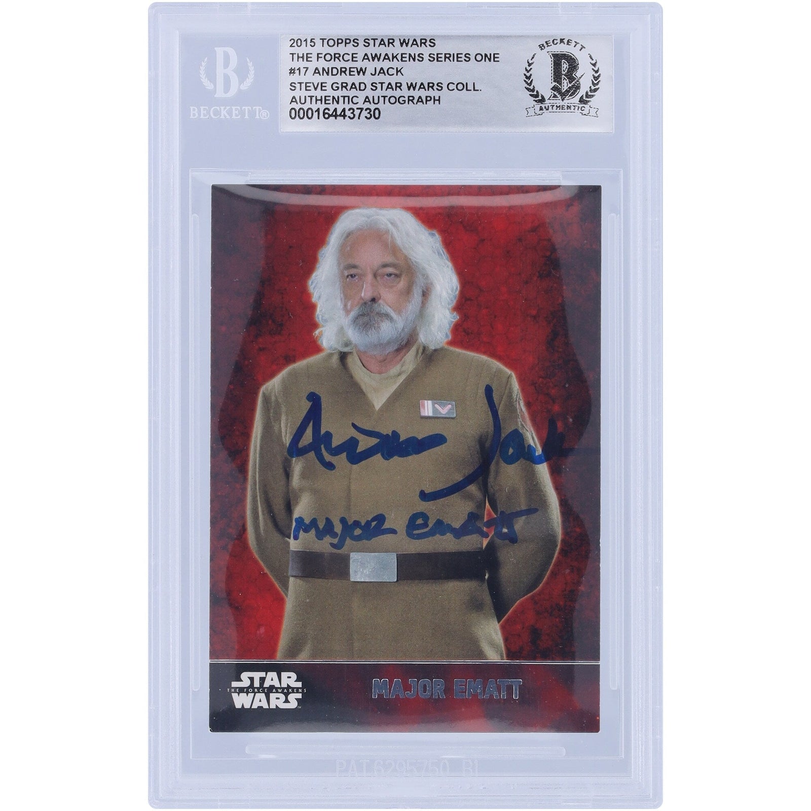 Andrew Jack Star Wars Autographed 2015 Topps Journey To The Force Awakens 17 BGS Authenticated Card - The Ballers Bank