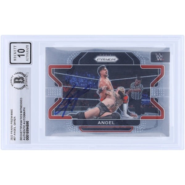 Angel Garza WWE Autographed 2022 Panini Prizm 57 Beckett Fanatics Witnessed Authenticated 10 Card - The Ballers Bank