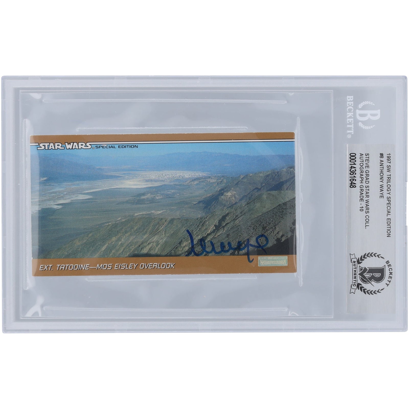 Anthony Waye Star Wars Autographed 1997 Topps Trilogy Wide Vision 8 BGS Authenticated Card - The Ballers Bank