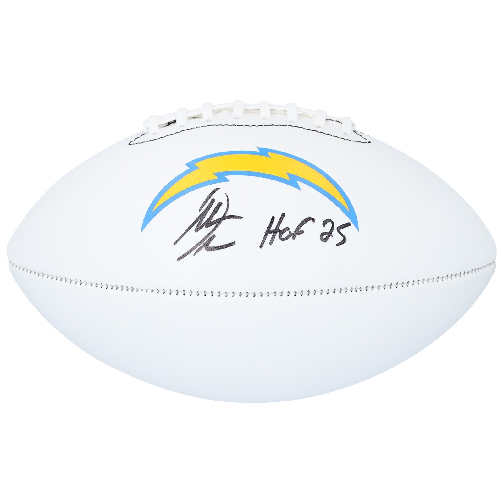 Antonio Gates San Diego Chargers Autographed Fanatics Authentic Franklin White Panel Football with "HOF 25" Inscription - The Ballers Bank