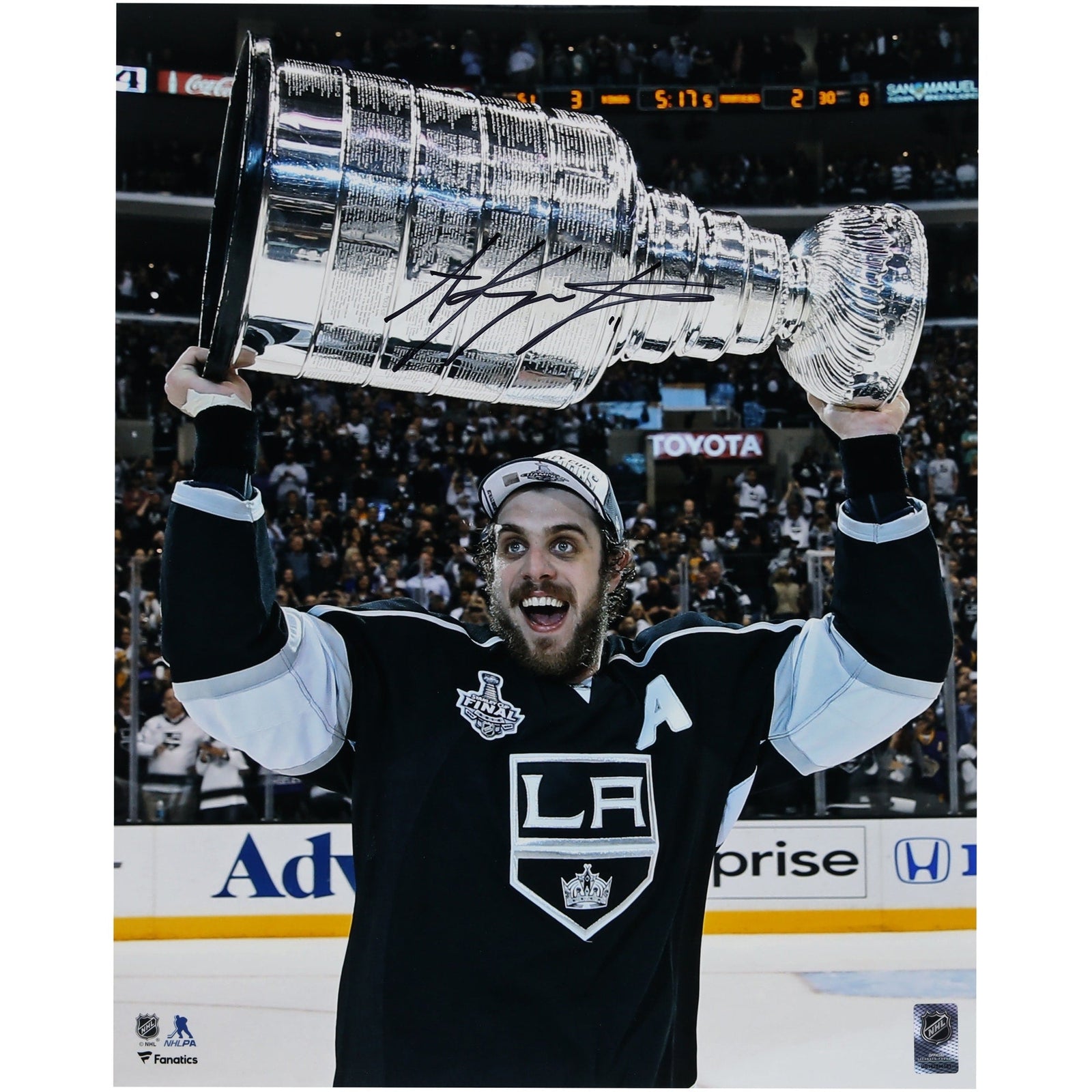Anze Kopitar Los Angeles Kings Fanatics Authentic Autographed 16" x 20" 2014 Stanley Cup Champions Raising Stanley Cup Photograph - The Ballers Bank