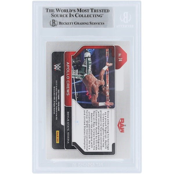 Apollo Crews WWE Autographed 2022 Panini Prizm 74 Beckett Fanatics Witnessed Authenticated Card - The Ballers Bank