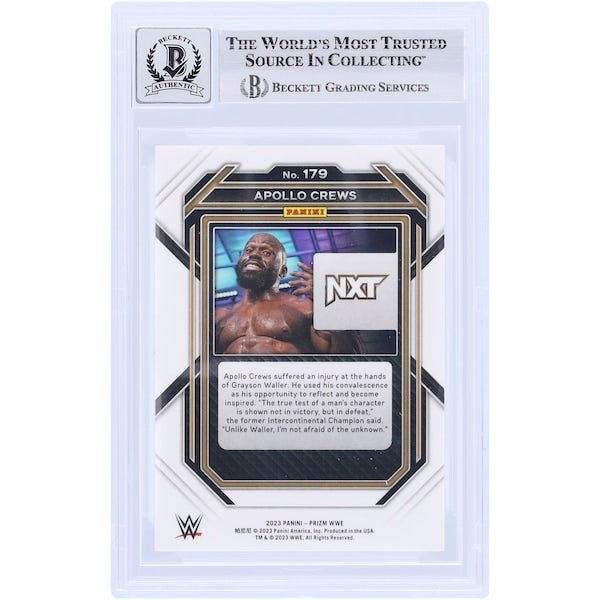 Apollo Crews WWE Autographed 2023 Panini Prizm 179 Beckett Fanatics Witnessed Authenticated 10 Card - The Ballers Bank