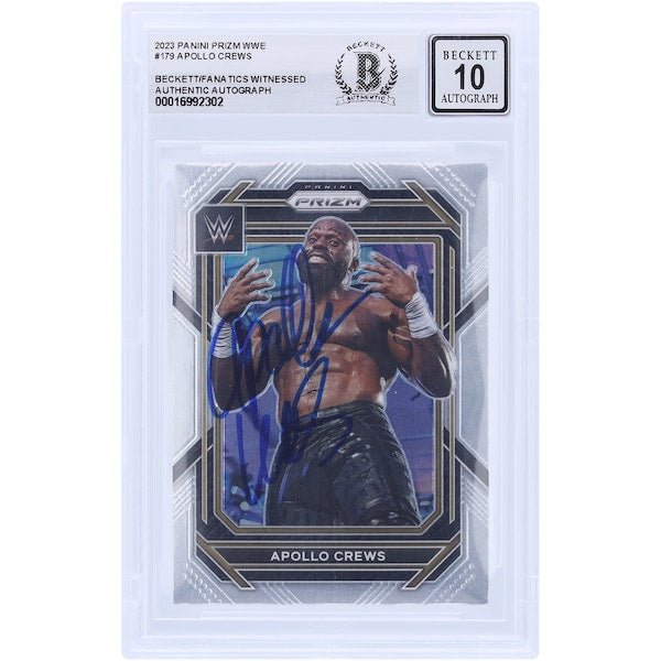 Apollo Crews WWE Autographed 2023 Panini Prizm 179 Beckett Fanatics Witnessed Authenticated 10 Card - The Ballers Bank