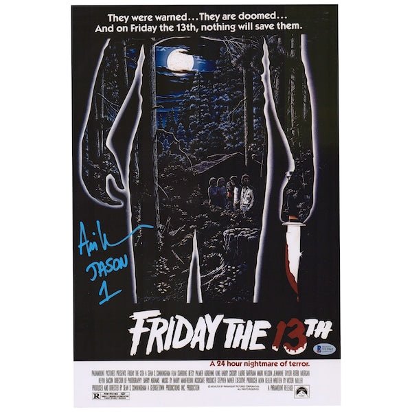 Ari Lehman Friday the 13th Autographed Fanatics Authentic Jason 12" x 18" Movie Poster - Signed in Blue - The Ballers Bank