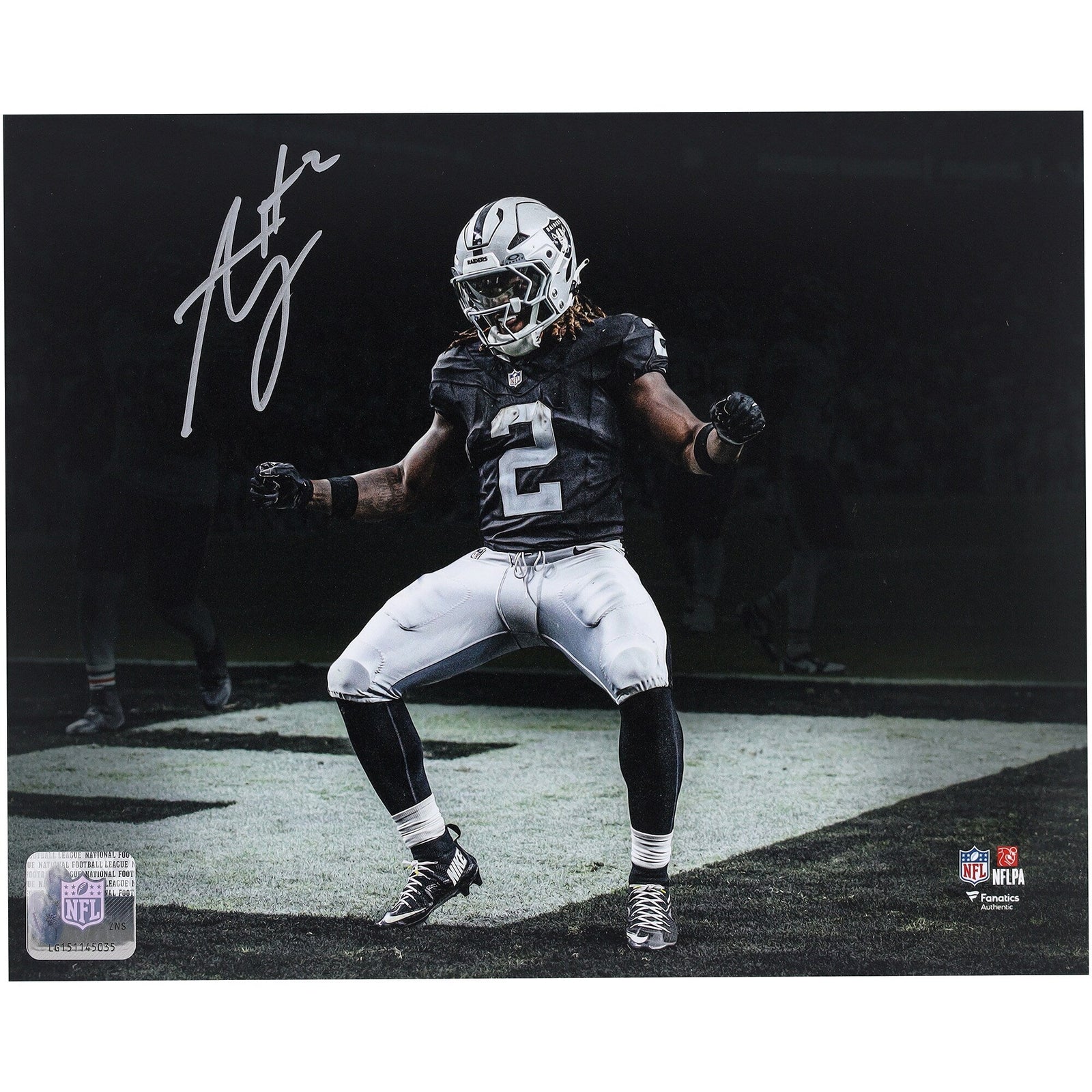 Ashton Jeanty Las Vegas Raiders Autographed Fanatics Authentic 8" x 10" Touchdown Dance Spotlight Photograph - The Ballers Bank