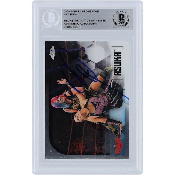 Asuka WWE Autographed 2020 Topps Chrome 6 Beckett Fanatics Witnessed Authenticated Card - The Ballers Bank