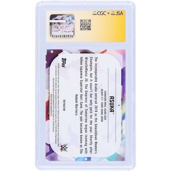 Asuka WWE Autographed 2020 Topps Chrome Refractor 6 CGC Fanatics Witnessed Authenticated Card - The Ballers Bank