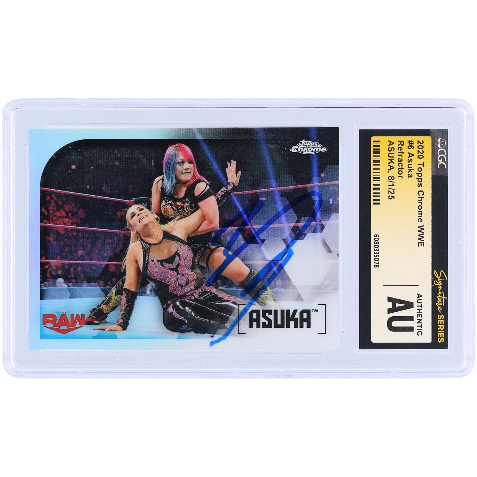 Asuka WWE Autographed 2020 Topps Chrome Refractor 6 CGC Fanatics Witnessed Authenticated Card - The Ballers Bank