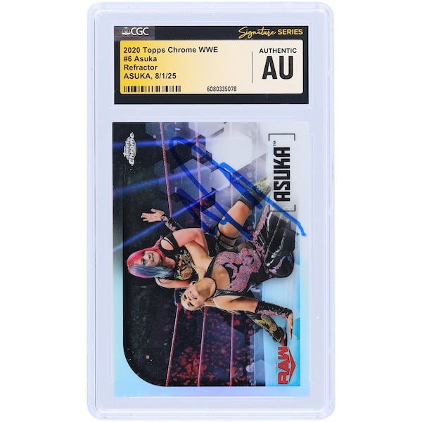 Asuka WWE Autographed 2020 Topps Chrome Refractor 6 CGC Fanatics Witnessed Authenticated Card - The Ballers Bank
