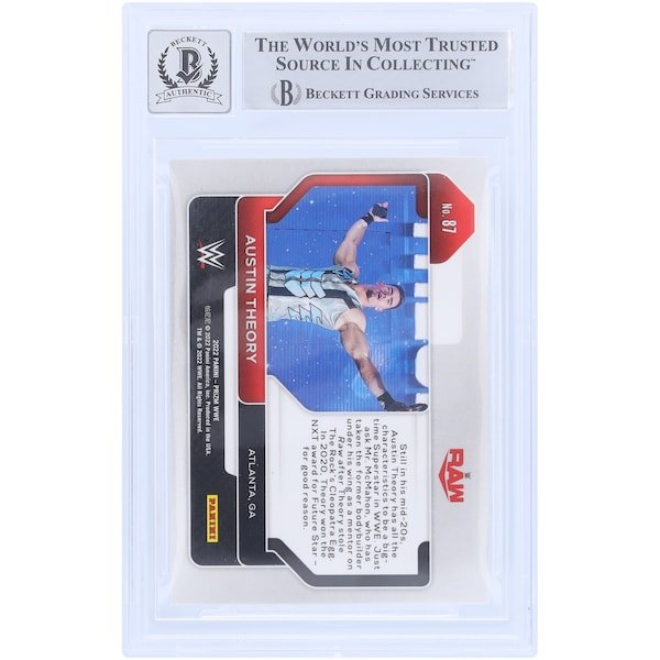 Austin Theory WWE Autographed 2022 Panini Prizm 87 Beckett Fanatics Witnessed Authenticated 10 Card - The Ballers Bank