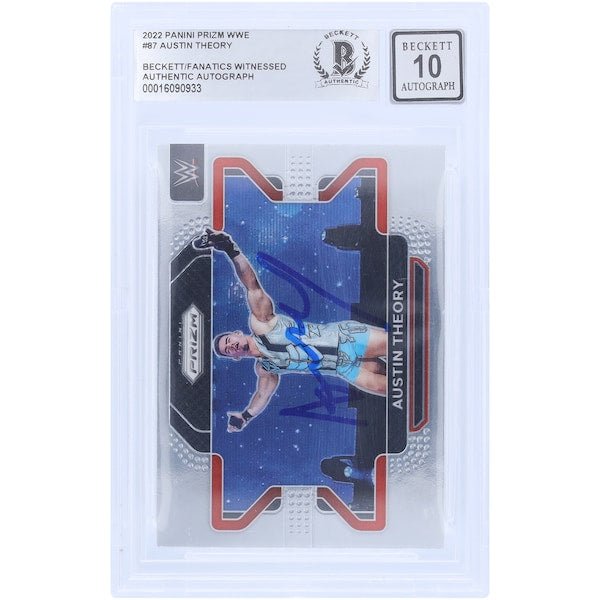 Austin Theory WWE Autographed 2022 Panini Prizm 87 Beckett Fanatics Witnessed Authenticated 10 Card - The Ballers Bank