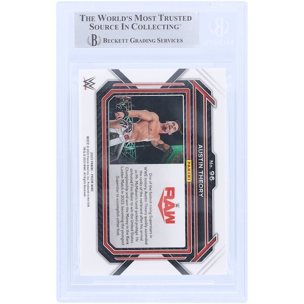 Austin Theory WWE Autographed 2023 Panini Prizm 96 Beckett Fanatics Witnessed Authenticated Card - The Ballers Bank