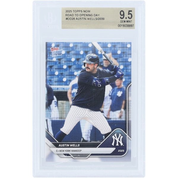 Austin Wells New York Yankees 2025 Topps Now Road to Opening Day OD - 28 BGS Authenticated 9.5 Card - The Ballers Bank