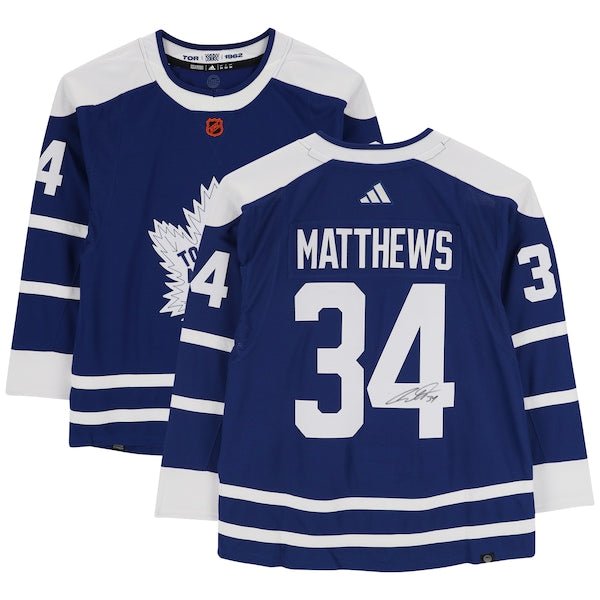 Auston Matthews Toronto Maple Leafs Autographed Fanatics Authentic adidas 2022 - 23 Reverse Retro Authentic Jersey - The Ballers Bank