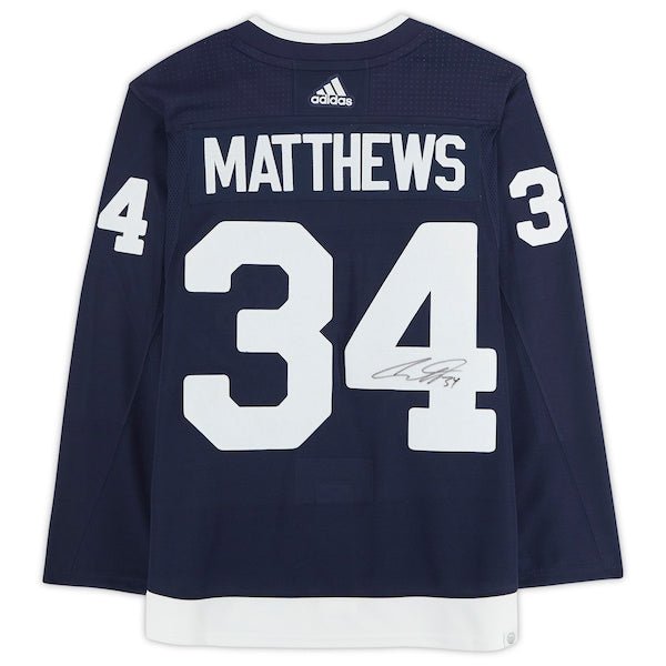 Auston Matthews Toronto Maple Leafs Fanatics Authentic Autographed 2022 Heritage Classic adidas Authentic Jersey - Navy - The Ballers Bank