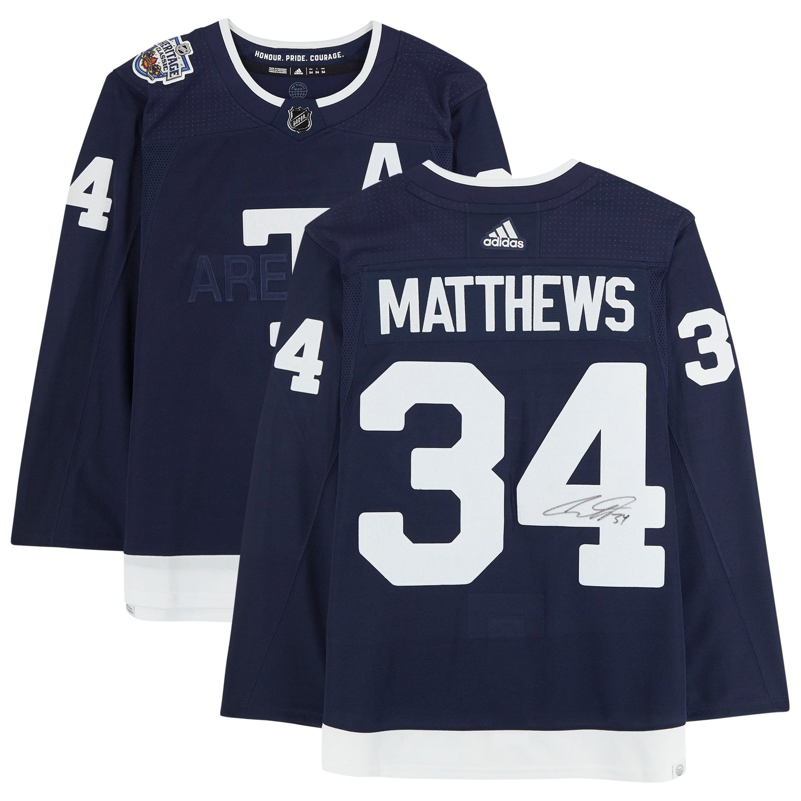 Auston Matthews Toronto Maple Leafs Fanatics Authentic Autographed 2022 Heritage Classic adidas Authentic Jersey - Navy - The Ballers Bank