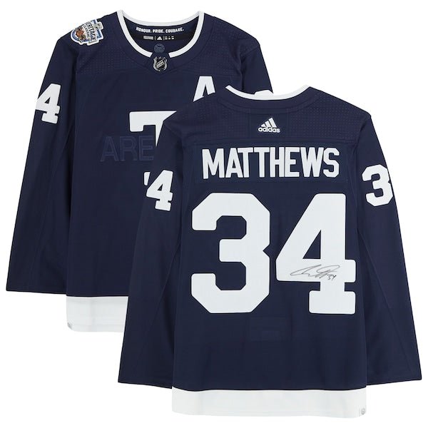 Auston Matthews Toronto Maple Leafs Fanatics Authentic Autographed 2022 Heritage Classic adidas Authentic Jersey - Navy - The Ballers Bank