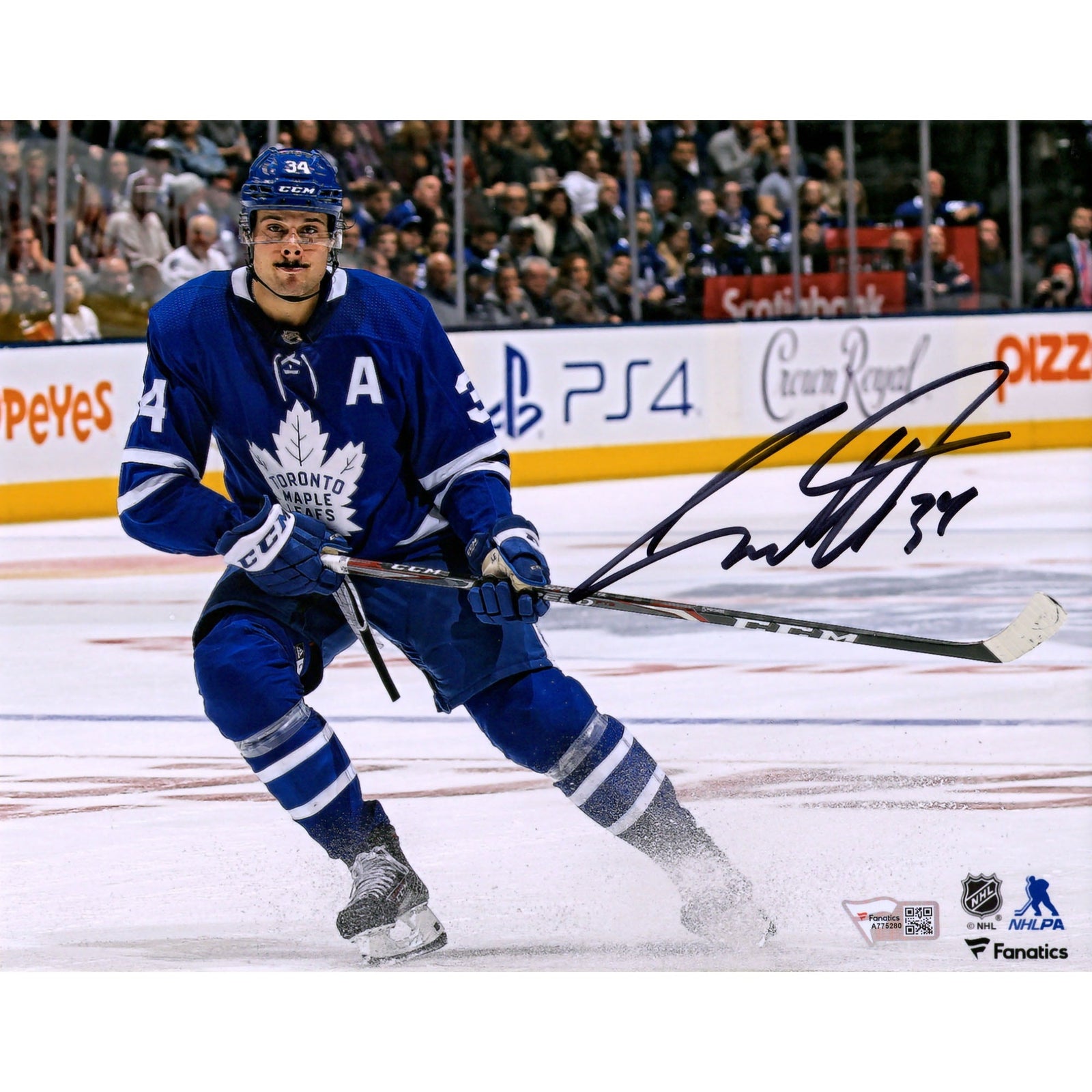 Auston Matthews Toronto Maple Leafs Fanatics Authentic Autographed 8" x 10" Blue Jersey Stopping Photograph - The Ballers Bank
