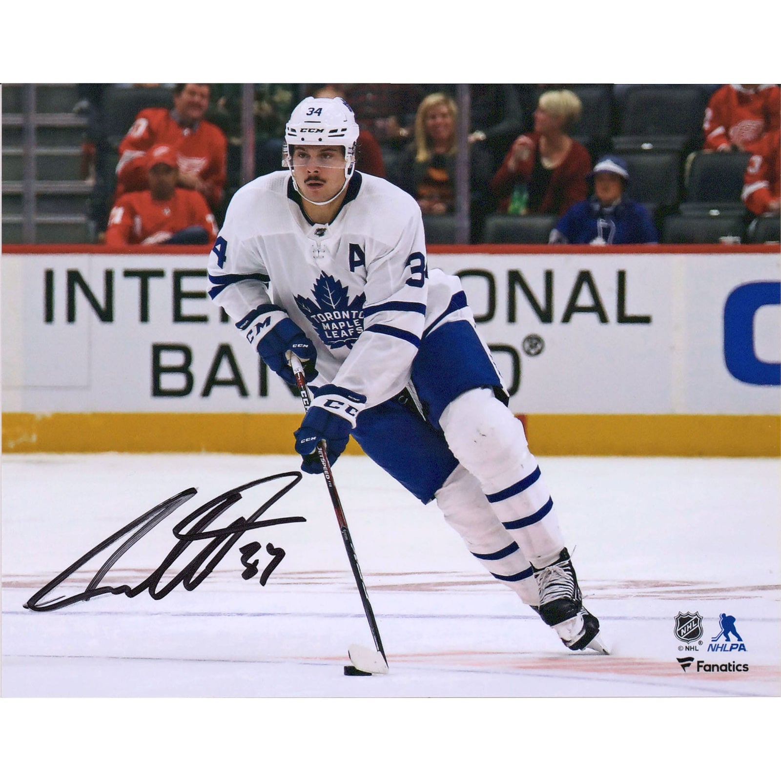 Auston Matthews Toronto Maple Leafs Fanatics Authentic Autographed 8" x 10" White Jersey Skating Horizontal Photograph - The Ballers Bank