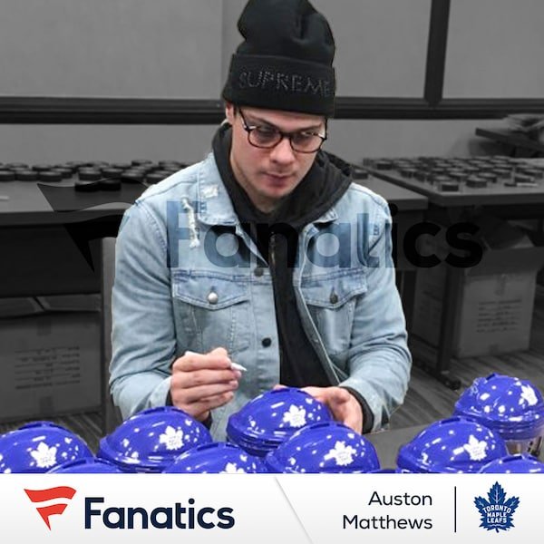 Auston Matthews Toronto Maple Leafs Fanatics Authentic Autographed Blue Mini Helmet - The Ballers Bank