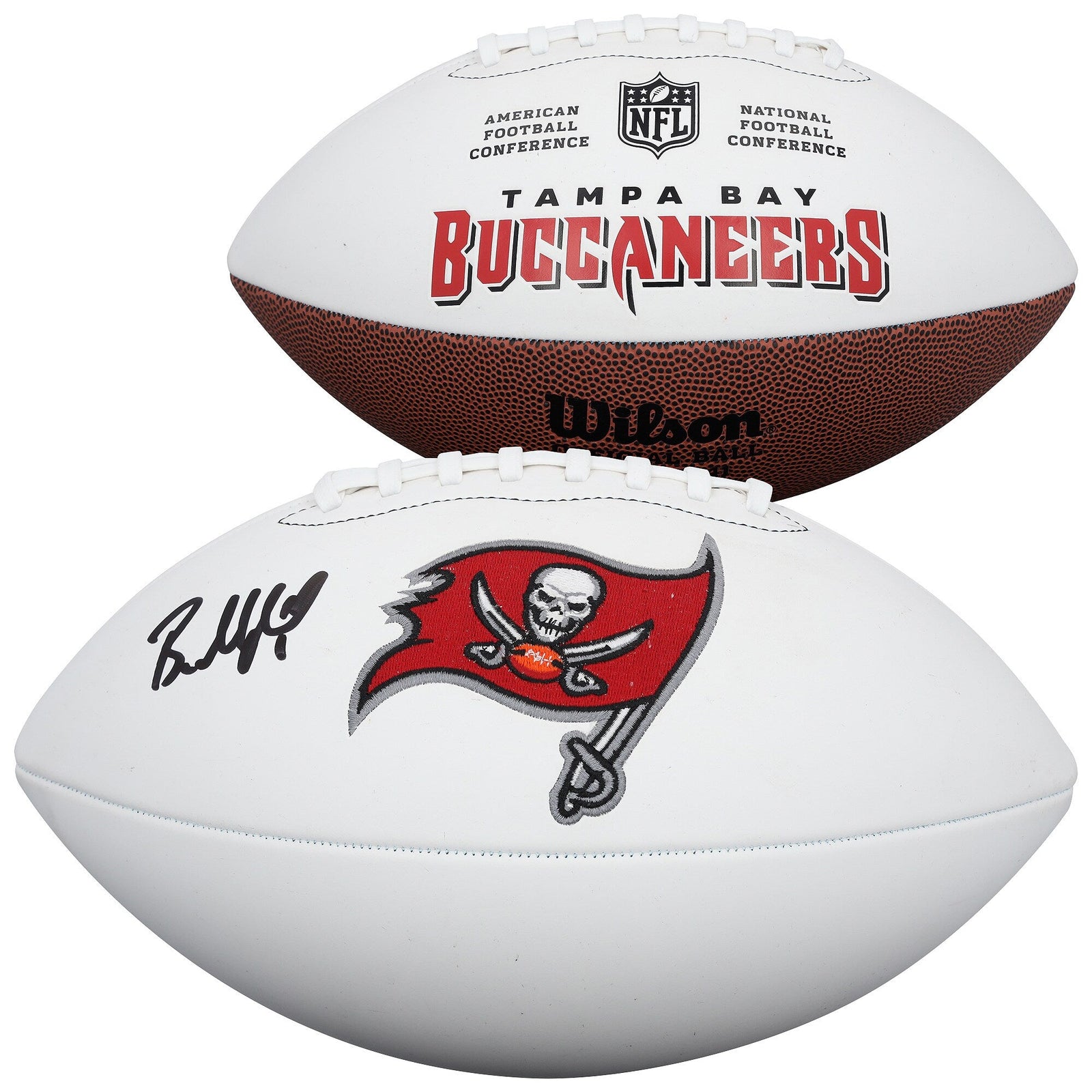 Baker Mayfield Tampa Bay Buccaneers Autographed Fanatics Authentic Wilson White Panel Football - The Ballers Bank