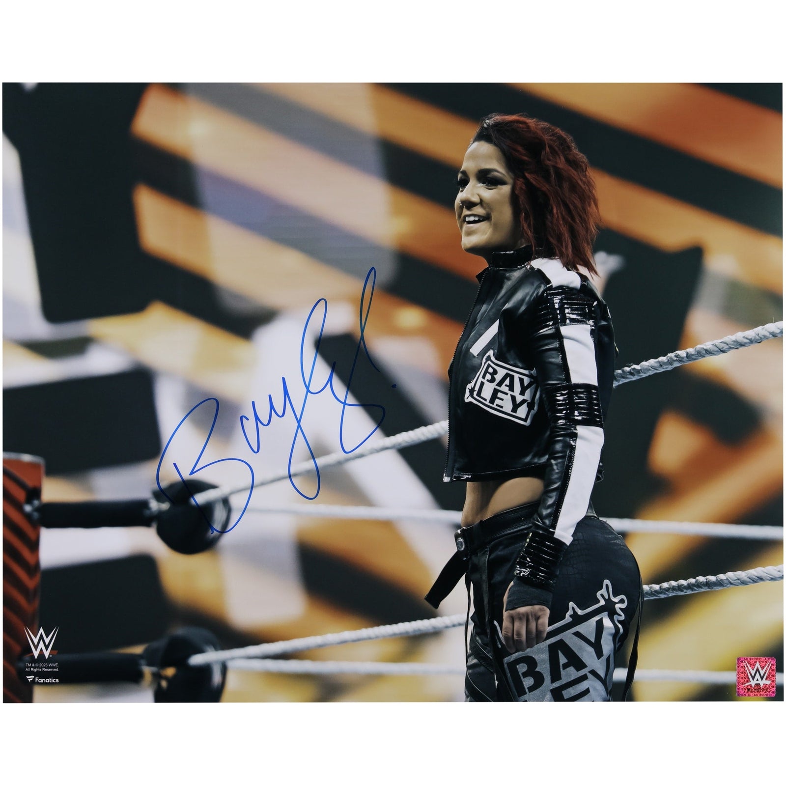 Bayley WWE Autographed Fanatics Authentic 16" x 20" Standing on Apron Photograph - The Ballers Bank