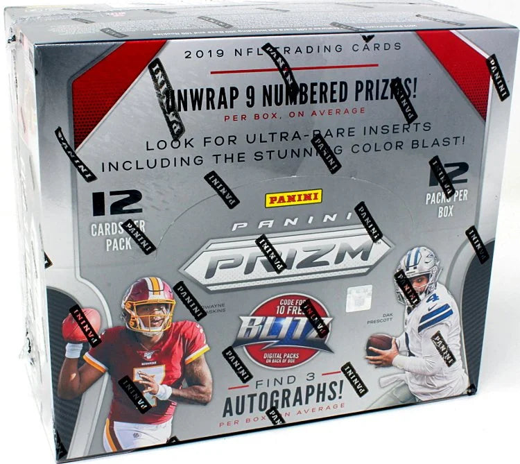 2019 Panini Prizm Football Hobby 12 Box Case (Ships Sealed Only) - B10